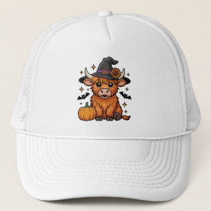Schattigee Highland Koe Heks met pompoen Halloween Trucker Pet