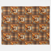 Schattigee Highland Koe Herfstprint Fleece Deken (Voorkant (Horizontaal))