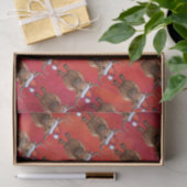 Schattigee Highland Koe in Santa Hat Pattern op Ro Tissuepapier (Geschenk)