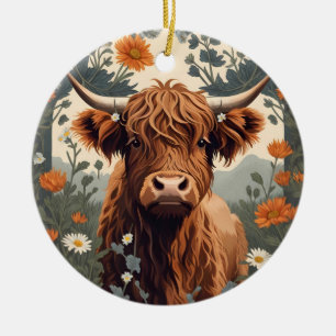 Schattigee  Highland Koe Keramisch Ornament