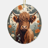 Schattigee  Highland Koe Keramisch Ornament (Links)
