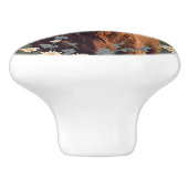 Schattigee  Highland Koe Keramische Knop (Zijkant)