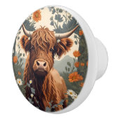 Schattigee  Highland Koe Keramische Knop (Rechts)