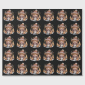 Schattigee Highland Koe Kerstbomen Hot Cocoa Cozy Cadeaupapier (Vlak)