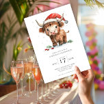 Schattigee Highland Koe kerstfeest Kaart<br><div class="desc">Schattigee Highland Koe kerstfeest. Digitaal beschikbaar en geprint. Feestelijke schattigheid,  met dit leuke ontwerp met een lieve hoogland koe in zijn kerstmuts.</div>