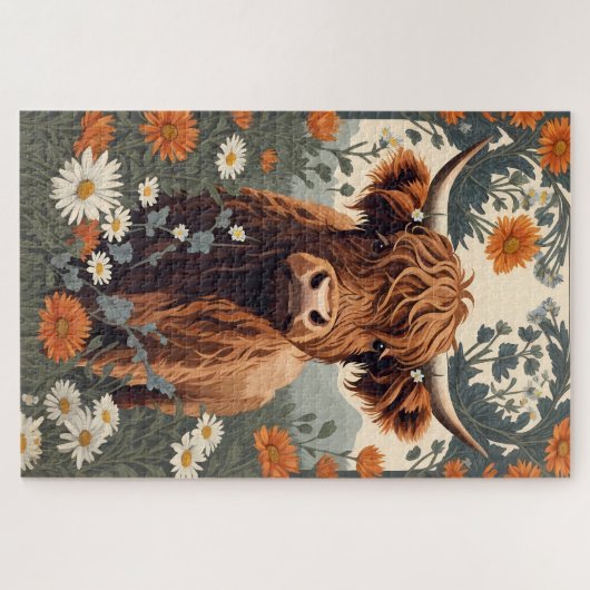 Schattigee  Highland Koe Legpuzzel (Horizontaal)