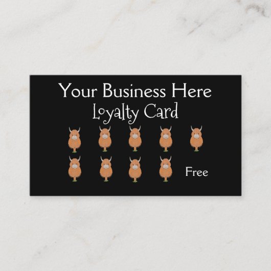 Schattigee Highland Koe loyaliteit Klantenkaartje (Voorkant)