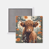 Schattigee  Highland Koe Magneet (Voorkant / Achterkant)