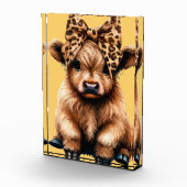 Schattigee Highland Koe met Bow Yellow Fotoblokken (Rechts)