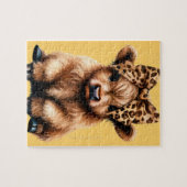 Schattigee Highland Koe met Bow Yellow Legpuzzel (Horizontaal)