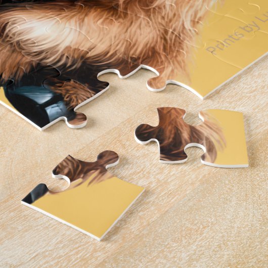 Schattigee Highland Koe met Bow Yellow Legpuzzel (Zijkant)