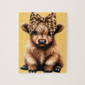 Schattigee Highland Koe met Bow Yellow Legpuzzel (Verticaal)