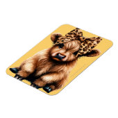 Schattigee Highland Koe met Bow Yellow Magneet (Linkerzijde)