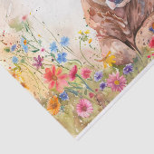 Schattigee Highland Koe met Wildflower voor Decoup Tissuepapier (Detail)