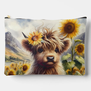 Schattigee Highland Koe met zonnebloemen Etui