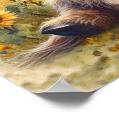 Schattigee Highland Koe met zonnebloemen Poster (Hoek)
