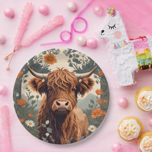 Schattigee  Highland Koe Papieren Bordje (Feest)
