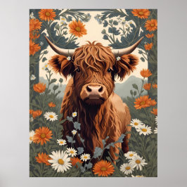 Schattigee  Highland Koe Poster