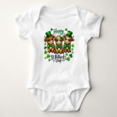 Schattigee Highland Koe St. Patrick's Day Baby Bod Romper (Voorkant)