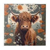 Schattigee  Highland Koe Tegeltje (Voorkant)