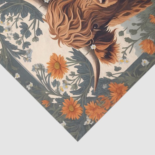 Schattigee  Highland Koe Tissuepapier (Detail)