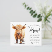 Schattigee Highland Koe We hebben nieuw adres verp Aankondigingskaart (Staand voorkant)