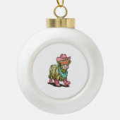 Schattigee Highland Koe, Western Keramische Bal Ornament (Voorkant)