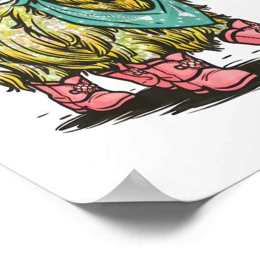 Schattigee Highland Koe, Western Poster (Hoek)