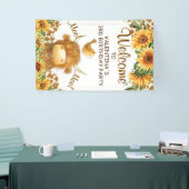 Schattigee Highland Koe Zonnebloemen Moo Party Wel Spandoek (Beurs)