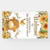 Schattigee Highland Koe Zonnebloemen Moo Party Wel Spandoek (Horizontaal)