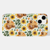 Schattigee Highland Koeien & Gele Zonnebloemen Case-Mate iPhone Case (Achterkant (horizontaal))
