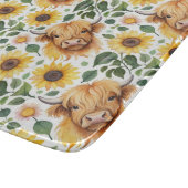 Schattigee Highland Koeien & Gele Zonnebloemen Snijplank (Hoek)