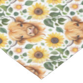 Schattigee Highland Koeien & Gele Zonnebloemen Tafelkleed (Gekanteld)