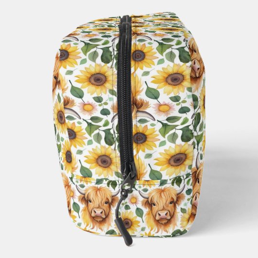 Schattigee Highland Koeien & Gele Zonnebloemen Toilettasje (Rechts)