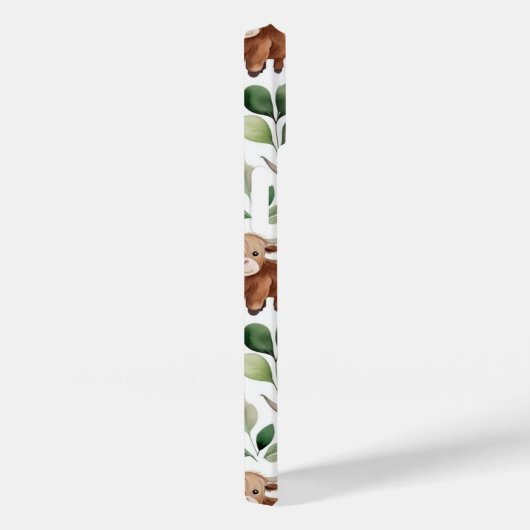 Schattigee Highland Koeien & Roze Bloemen Patroon Case-Mate iPhone Case (Achterkant / Rechts)