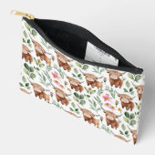 Schattigee Highland Koeien & Roze Bloemen Patroon  Etui (Open)