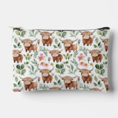 Schattigee Highland Koeien & Roze Bloemen Patroon  Etui (Voorkant)