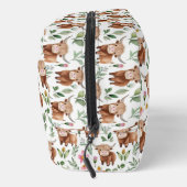 Schattigee Highland Koeien & Roze Bloemen Patroon Toilettasje (Rechts)