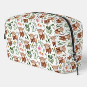 Schattigee Highland Koeien & Roze Bloemen Patroon Toilettasje (Rechterhoek)