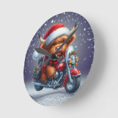 Schattigee Highland motor kerst Koe Ronde Klok (Hoek)