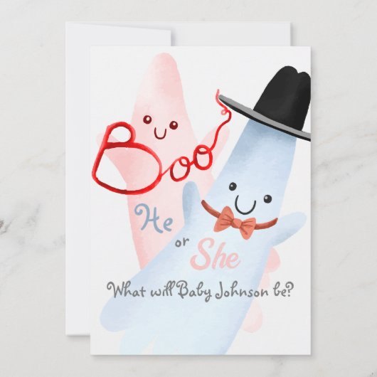 Schattigee hij / zij geesten Halloween Gender Reve Kaart (Achterkant)