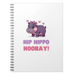 Schattigee HIP HIPPO HOORAY MOO DENG Cartoon Anima Notitieboek