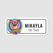 Schattigee hippie sfinx kat naamplaatje (Voorkant)