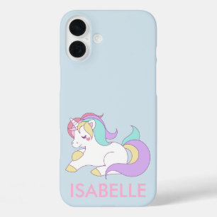 Schattigee hippische regenboogeenhoorn iPhone 16 plus hoesje