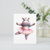 Schattigee Hippo ballerina dansballet Feestdagenkaart (Staand voorkant)