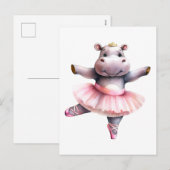 Schattigee Hippo ballerina dansballet Feestdagenkaart (Voorkant / Achterkant)