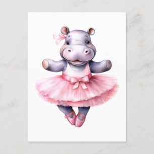 Schattigee Hippo ballerina dansballet Feestdagenkaart
