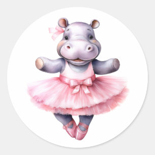 Schattigee Hippo ballerina dansballet Ronde Sticker