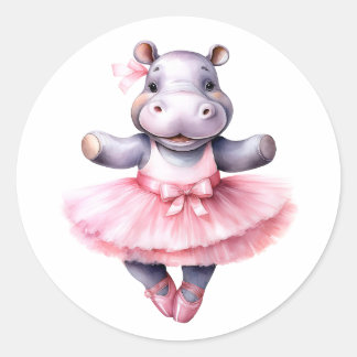 Schattigee Hippo ballerina dansballet Ronde Sticker