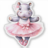 Schattigee Hippo ballerina dansballet Sticker (Voorkant)